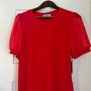 CeCe Red Short Sleeve Top